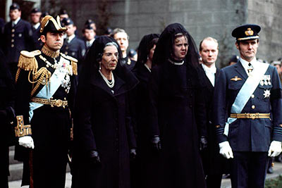 sorgens dag i Roskilde Domkirke, ved Kong Frederiks begravelse i 1972.