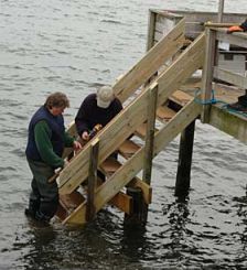 Badebroen i Nivå Havn ny trappe