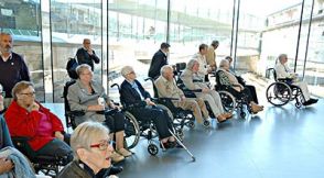 Der var handicapbusser til kørestolsbrugerne.